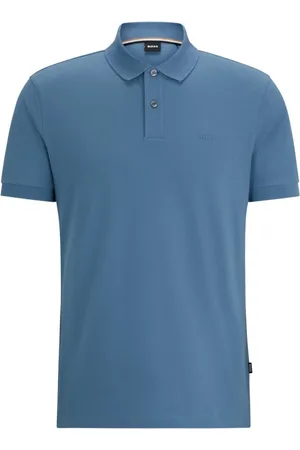 HUGO BOSS Heren, Tops, Blauw, Maat: 3XL Katoen