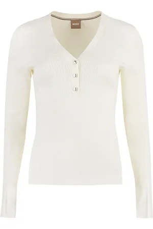 HUGO BOSS Dames, Truien, Wit, Maat: XS Wol