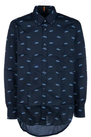 HUGO BOSS Heren, Overhemden, Blauw, Maat: S Katoen