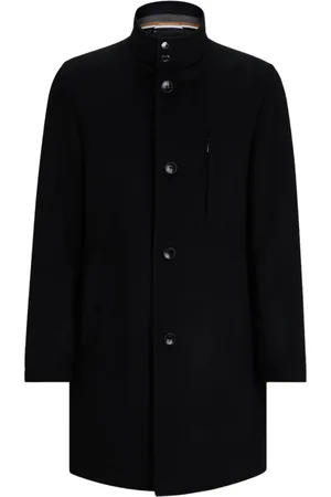 HUGO BOSS Heren, Mantels, Zwart, Maat: M Wol