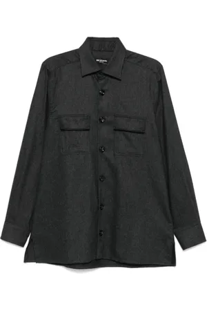 Kiton Heren, Overhemden, Grijs, Maat: XL Flanel
