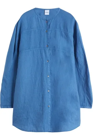 Aspesi Dames, Blouses & Shirts, Blauw, Maat: M Linnen