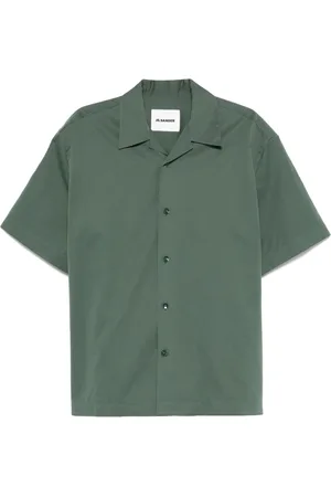 Jil Sander Heren, Overhemden, Groen, Maat: L Satijn