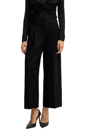 HUGO BOSS Dames, Broeken, Zwart, Maat: XL Wol