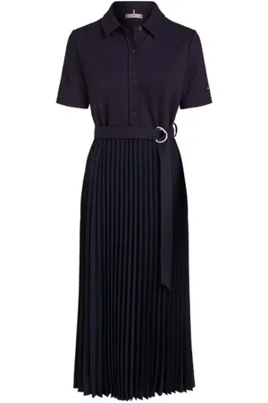 Tommy Hilfiger Dames, Jurken, Blauw, Maat: S Katoen
