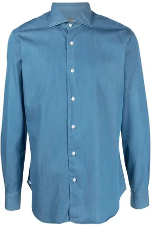 BARBA Heren, Overhemden, Blauw, Maat: 3XL