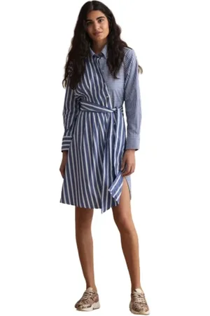 GANT Dames, Jurken, Blauw, Maat: XL Katoen
