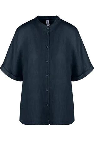 Bomboogie Dames, Blouses & Shirts, Blauw, Maat: XS Linnen