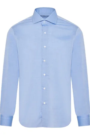 BARBA Heren, Overhemden, Blauw, Maat: 2XL Katoen