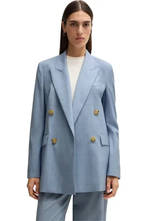 HUGO BOSS Dames, Jassen, Blauw, Maat: XL Wol