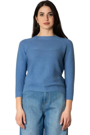 Max Mara Dames, Truien, Blauw, Maat: XL Katoen