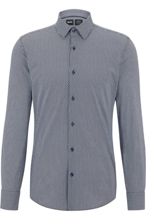 HUGO BOSS Heren, Overhemden, Zwart, Maat: L Jersey