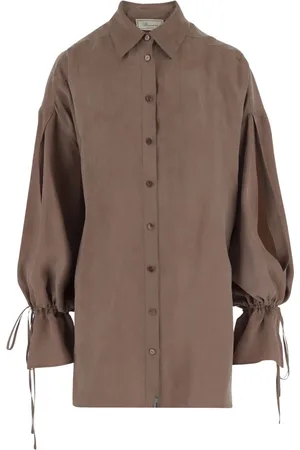 BLUMARINE Dames, Blouses & Shirts, Bruin, Maat: 2XS Gabardine