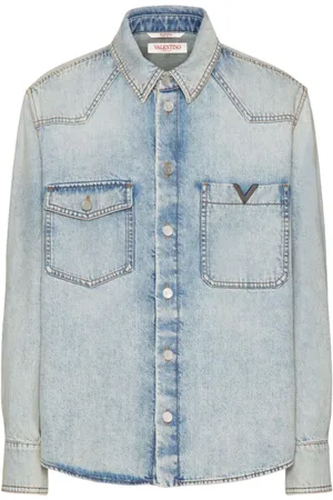 VALENTINO GARAVANI Heren, Overhemden, Blauw, Maat: L Denim