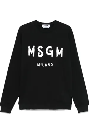 Msgm Heren, Sweatshirts & Hoodies, Zwart, Maat: M Katoen
