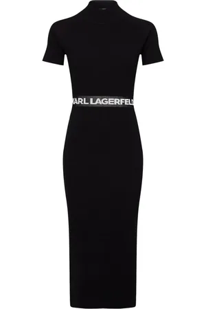 Karl Lagerfeld Dames, Jurken, Zwart, Maat: S Viscose