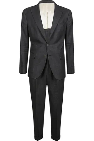 ELEVENTY Heren, Pakken, Zwart, Maat: 3XL Linnen