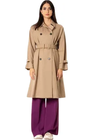 Max Mara Dames, Mantels, Bruin, Maat: M Katoen