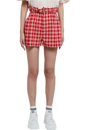 Miu Miu Dames, Korte broeken, Rood, Maat: 2XS Katoen