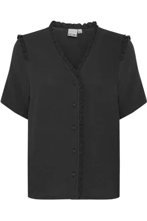 Ichi Dames, Blouses & Shirts, Zwart, Maat: XL