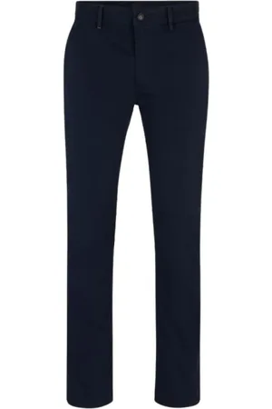 HUGO BOSS Heren, Broeken, Blauw, Maat: W33 L34 Katoen