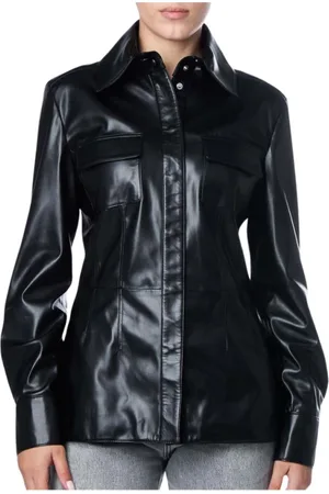Karl Lagerfeld Dames, Jassen, Zwart, Maat: M Leer