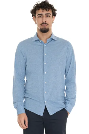 Gran Sasso Heren, Overhemden, Blauw, Maat: L Katoen