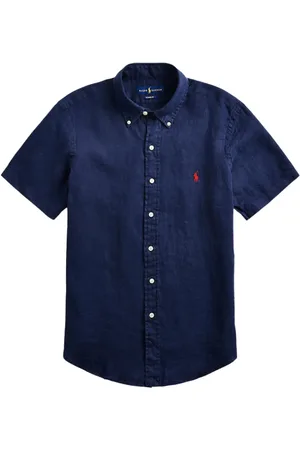 Ralph Lauren Heren, Overhemden, Blauw, Maat: M Katoen