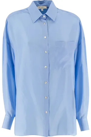 ANTONELLI Dames, Blouses & Shirts, Blauw, Maat: S Zijde