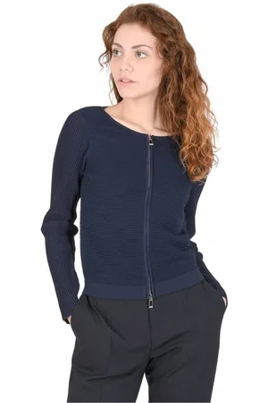 HUGO BOSS Dames, Truien, Blauw, Maat: S Viscose