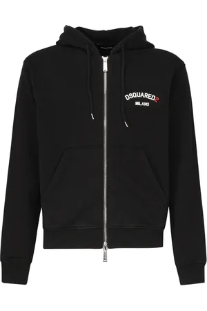 Dsquared2 Heren, Sweatshirts & Hoodies, Zwart, Maat: XL Katoen