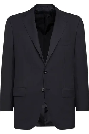 Kiton Heren, Jassen, Zwart, Maat: L Wol