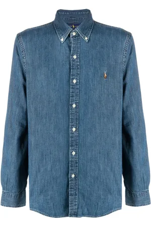 Ralph Lauren Heren, Overhemden, Blauw, Maat: S Denim