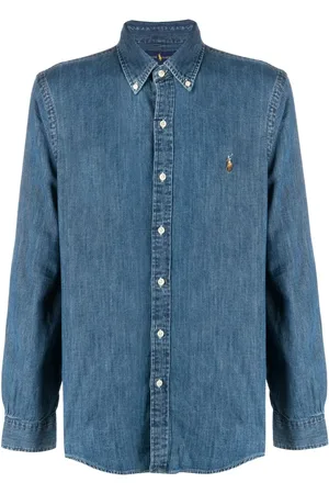 Ralph Lauren Heren, Overhemden, Blauw, Maat: S Denim