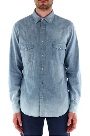 Jacob Cohen Heren, Overhemden, Blauw, Maat: M Denim