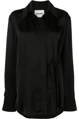 Jil Sander Dames, Blouses & Shirts, Zwart, Maat: M Viscose
