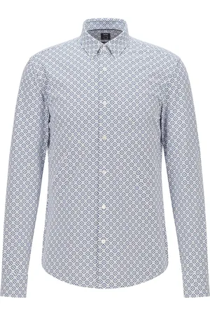 HUGO BOSS Heren, Overhemden, Blauw, Maat: XS Katoen
