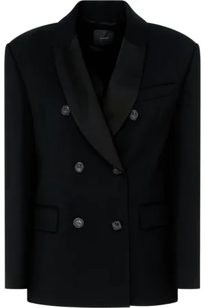 Pinko Dames, Jassen, Zwart, Maat: L Wol