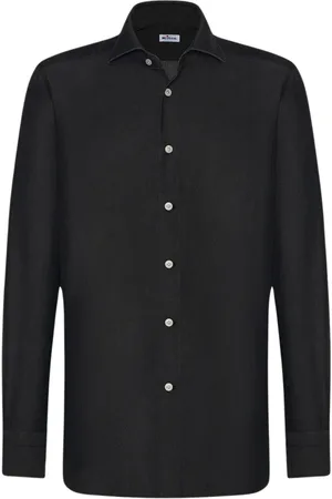 Kiton Heren, Overhemden, Zwart, Maat: 2XL Denim