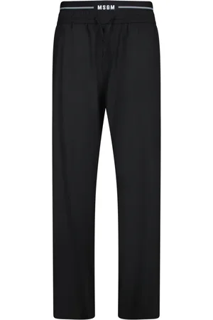 Msgm Heren, Broeken, Zwart, Maat: L Wol