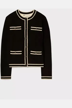 Tory Burch Dames, Truien, Zwart, Maat: S Wol