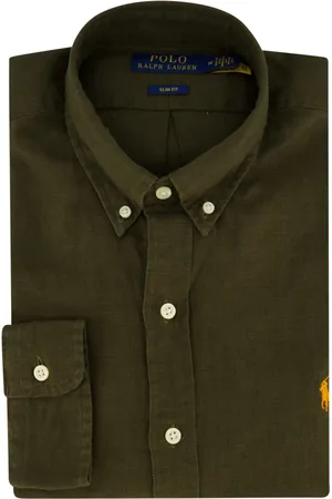 Ralph Lauren Heren, Overhemden, Groen, Maat: M Linnen