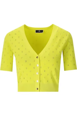 Elisabetta Franchi Dames, Truien, Geel, Maat: L Viscose