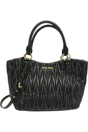 Miu Miu Dames, Pre-owned, Zwart, Maat: ONE Size Leer