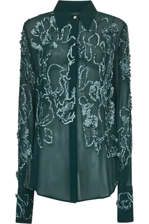 DRIES VAN NOTEN Dames, Blouses & Shirts, Groen, Maat: L Viscose