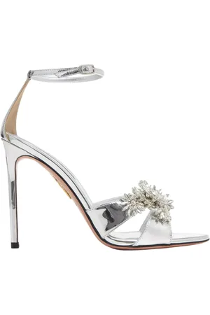Aquazzura Dames, Schoenen, Grijs, Maat: 37 1/2 EU Leer