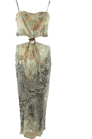 Pinko Dames, Jurken, Groen, Maat: L Viscose