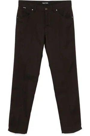 Tom Ford Heren, Broeken, Bruin, Maat: W34 Wol
