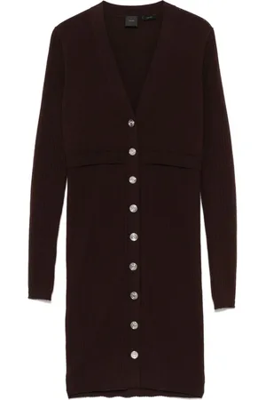 Pinko Dames, Jurken, Bruin, Maat: M Wol