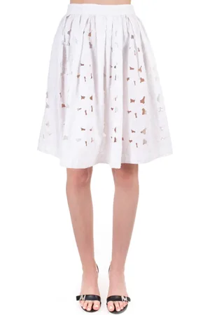 Msgm Dames, Rokken, Wit, Maat: XS Katoen